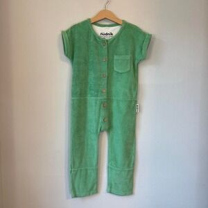 Nudnik Green Towel Terry Beach Cover Romper Size 5 New Without Tags
